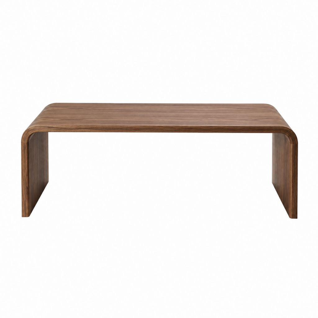 Rechteckiger Couchtisch walnussbraun aus Sperrholz mit Walnussfurnier 120 x 60 x 40 cm