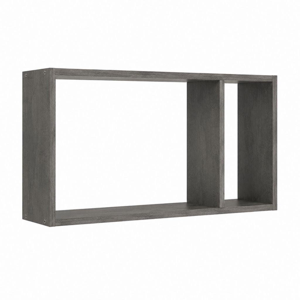 Wandregal mit 2 offenen Fächern in Dunkelgrau aus melaminbeschichteter Spanplatte 60 x 20 x 30 cm