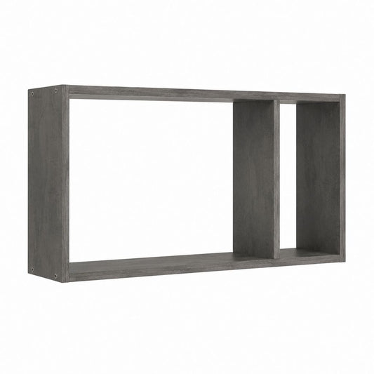 Wandregal mit 2 offenen Fächern in Dunkelgrau aus melaminbeschichteter Spanplatte 60 x 20 x 30 cm