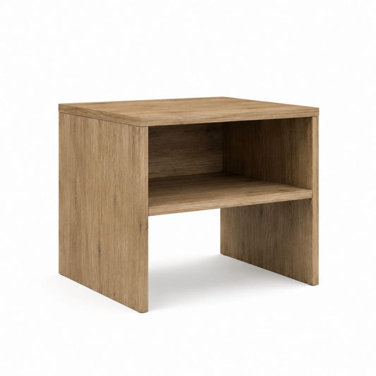 Nachttisch Eicheoptik aus Spanplatte rechteckig mit offenem Fach 40 x 40 x 50 cm