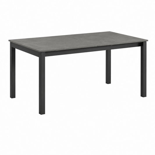 Ausziehbarer Gartentisch Anthrazit Aluminium Keramik rechteckig 180-240 x 100 x 75 cm