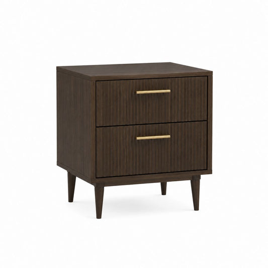 Nachttisch mit 2 Schubladen Dunkelbraun MDF rechteckig 60 x 45 x 65 cm