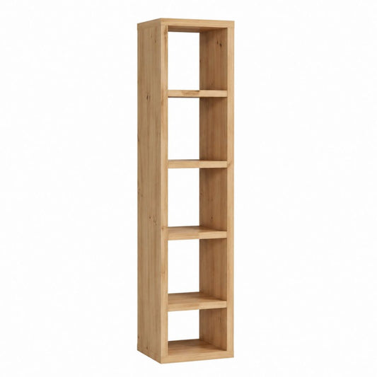 Standregal Eiche Massivholz natur rechteckig mit 5 offenen Fächern 40 x 30 x 180 cm