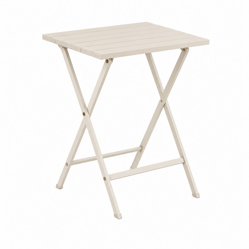 Klapptisch Gartentisch Weiß Aluminium quadratisch 70 x 70 x 74 cm