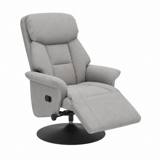 Relaxsessel mit Liegefunktion Hellgrau Polyester Rundfuß 76 x 86 x 105 cm
